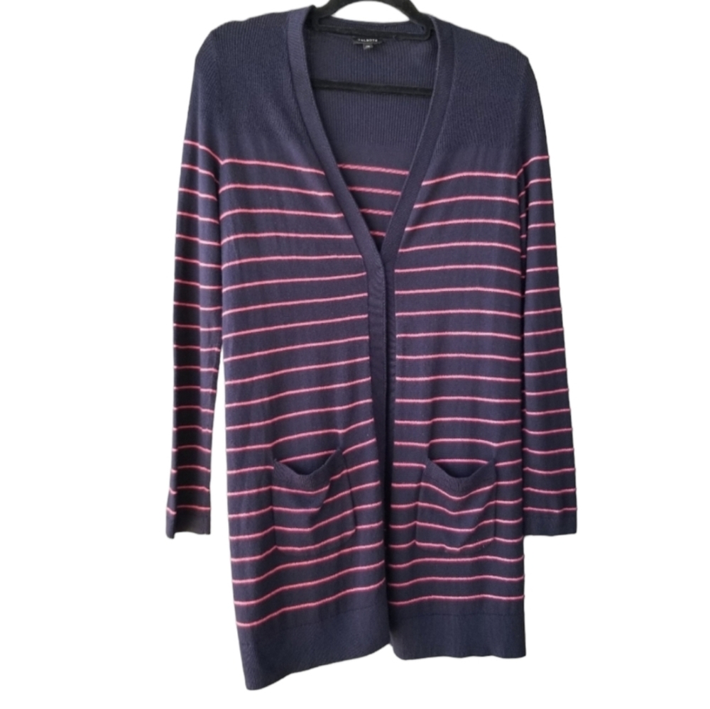 Talbots cashmere blend navy & pink cardigan XS